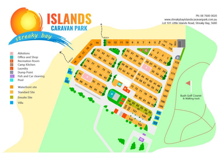 Park Map Streaky Bay Islands Caravan Park Tourist Caravan Park